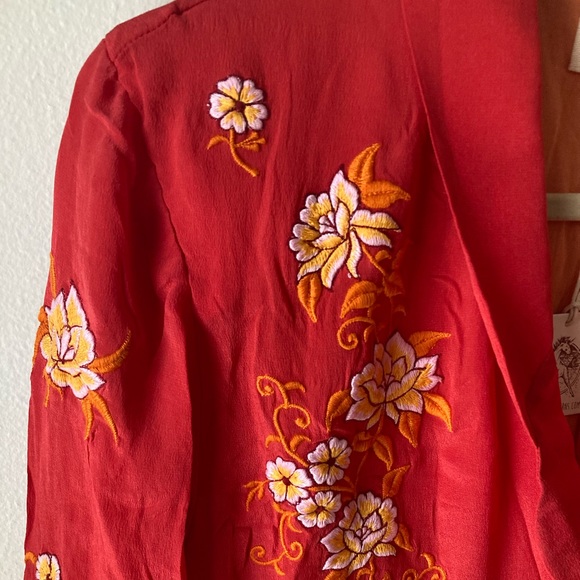 SOLD💫 Chasing Unicorns The Weight : Silk Embroidered Blazer sz S - Picture 14 of 16